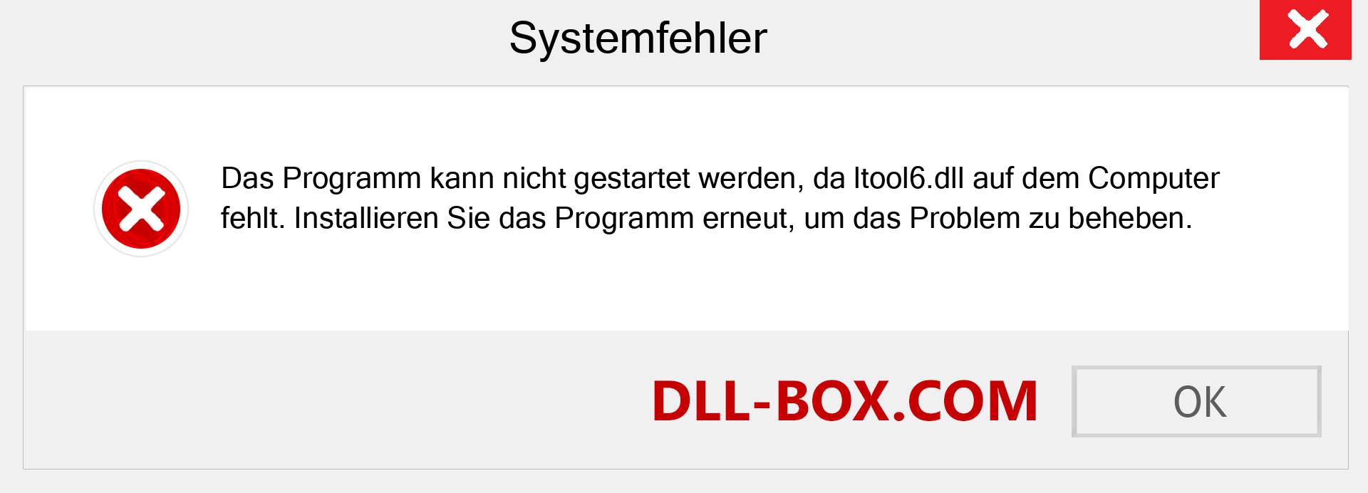 ltool6.dll-Datei fehlt?. Download für Windows 7, 8, 10 - Fix ltool6 dll Missing Error unter Windows, Fotos, Bildern