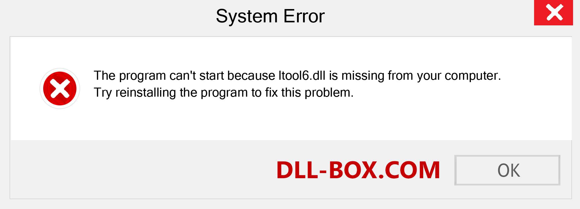  ltool6.dll file is missing?. Download for Windows 7, 8, 10 - Fix  ltool6 dll Missing Error on Windows, photos, images