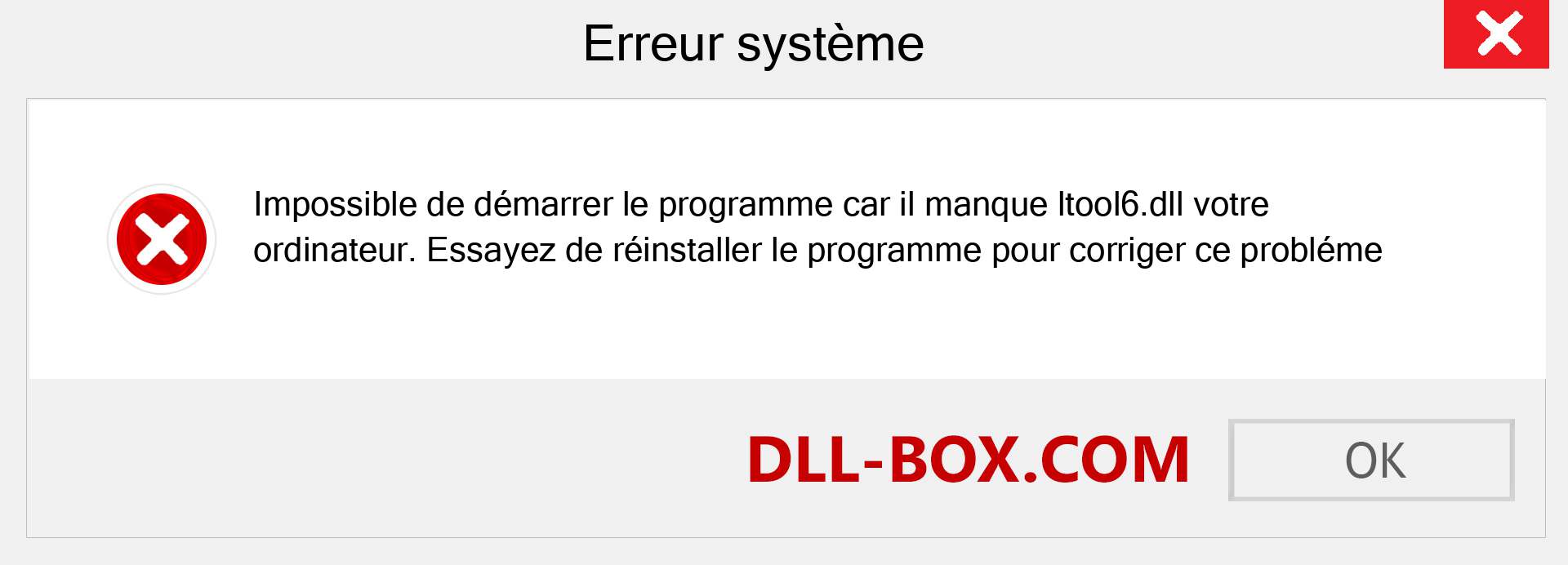 Le fichier ltool6.dll est manquant ?. Télécharger pour Windows 7, 8, 10 - Correction de l'erreur manquante ltool6 dll sur Windows, photos, images